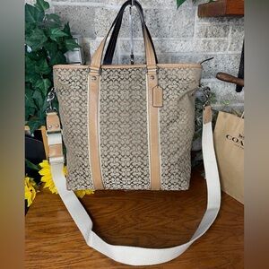 Coach Signature Voyager Drafting Tote crossbody